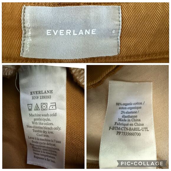 Everlane The Utility Barrel Pants Curved Cotton Stretch Gold Brown Womens Size 4 - Picture 12 of 13